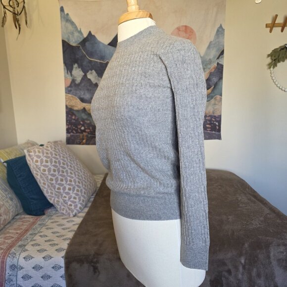 NWT Club Monaco 100% Cashmere Sweater Women’s Small Heather Grey Mock Neck Soft - Picture 10 of 14